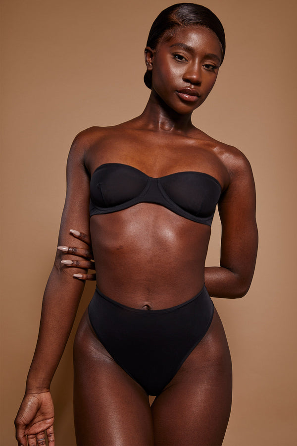 Siyah Soft File Yüksek Bel Külot