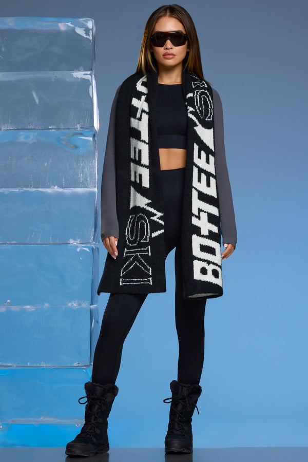 Siyah Büyük Beden Kalın Triko Eşarp