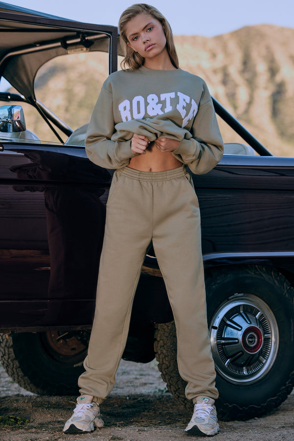 Soft Olive Orta Bel Jogger Pantolon