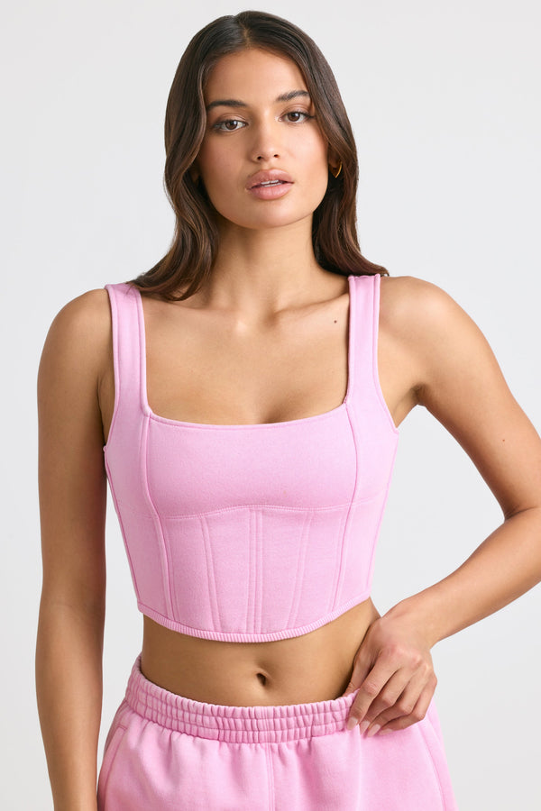 Sakız Pembesi Korse Crop Top