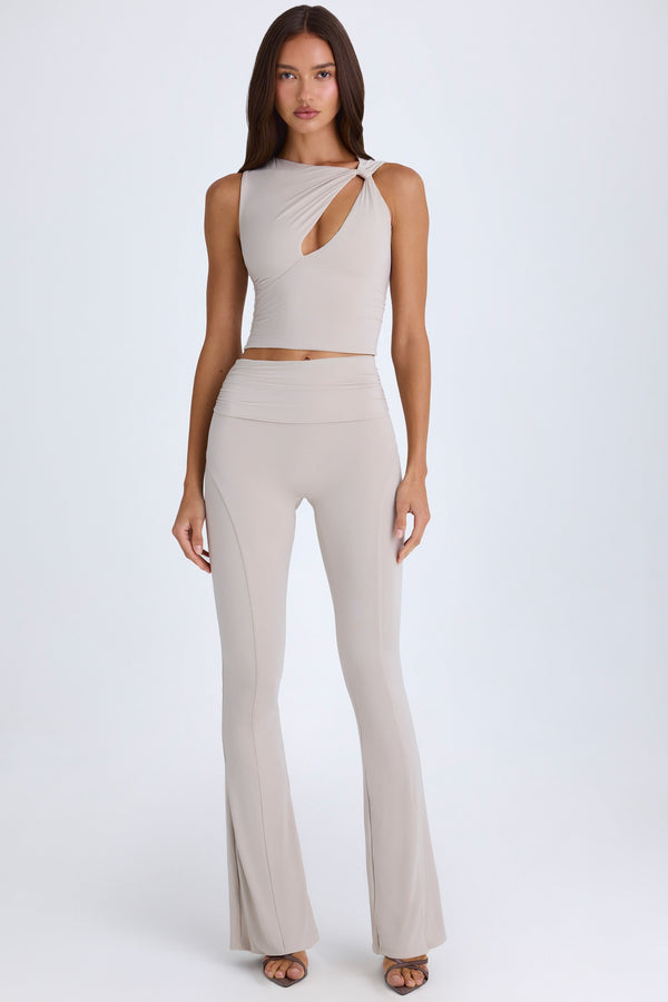 Taupe Katlanır Genişletilmiş Pantolon