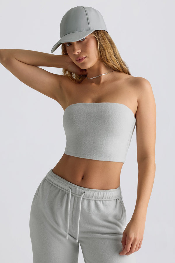 Sis Grisi Fırçalanmış Jersey Bandeau Üst