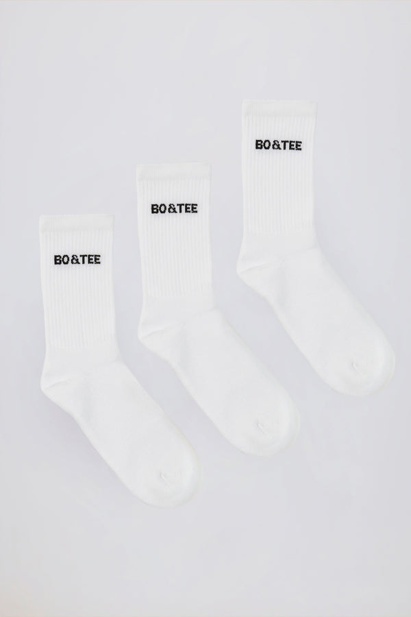 Beyaz Fitilli Crew Çorap Paketi