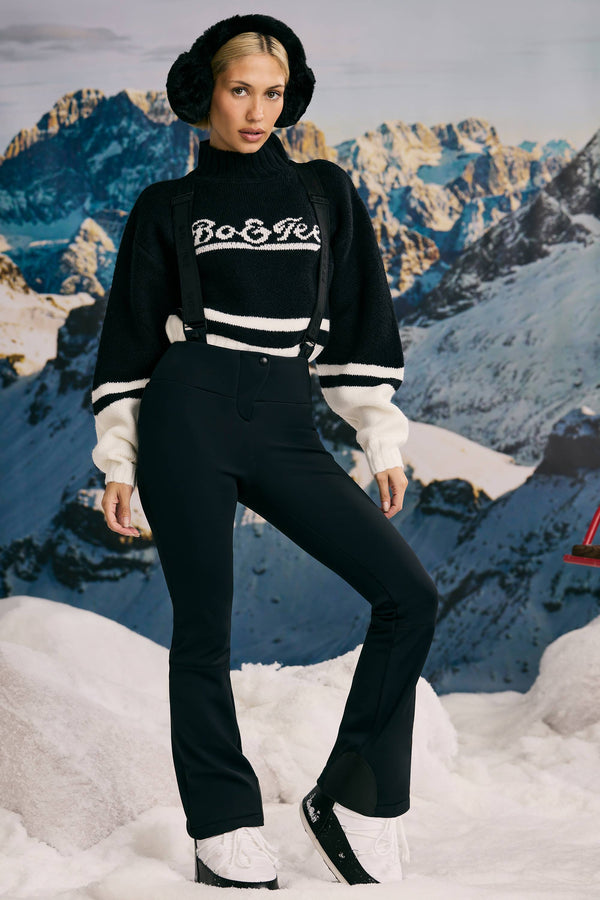 Siyah Polar Astarlı Kayak Pantolonu