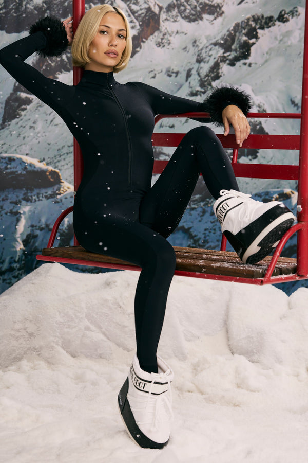 Siyah Süper Şekillendirici Dikişsiz İç Katman Tulum